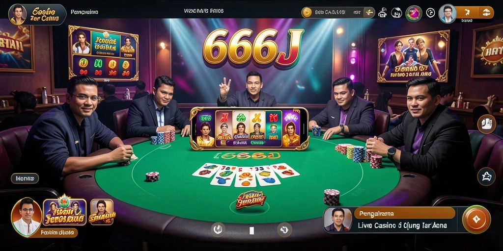 Tampilan gameplay 666J yang mendebarkan dalam sesi Live Casino.