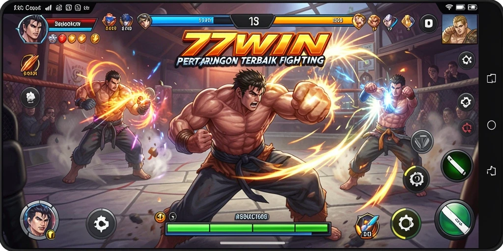Tangkapan layar dari pertarungan intens di 77WIN.