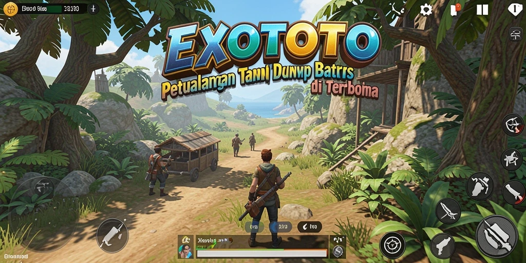 Tangkapan layar gameplay menampilkan petualangan luas di EXOTOTO.
