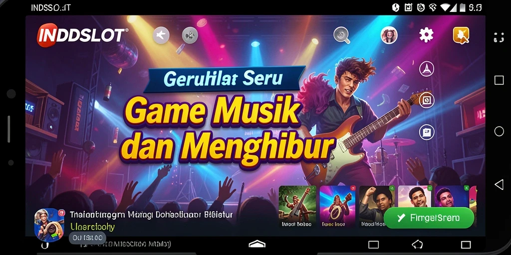 Tampilan gameplay seru <strong>INDSLOT</strong> dengan berbagai lagu yang menantang.