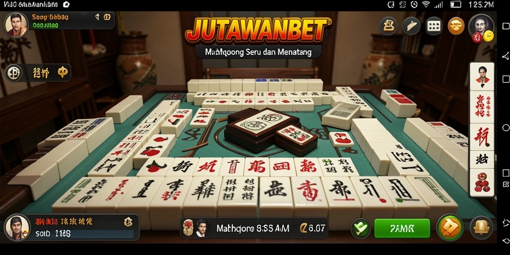 Screenshot gameplay JUTAWANBET dengan desain ubin Mahjong yang menarik.