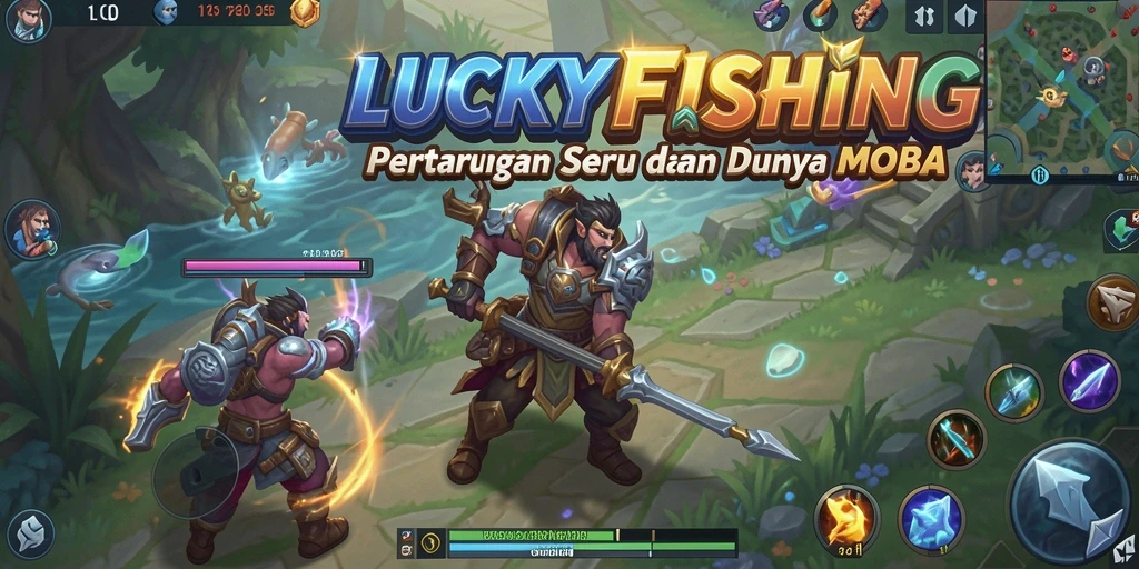 Tampilan menegangkan dari pertarungan di arena MOBA.