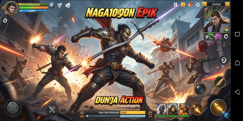 Screenshot gameplay NAGA1001 dengan aksi pertarungan yang mendebarkan.