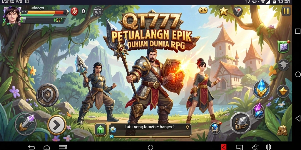 Screenshot QT777 menampilkan pertempuran epik dalam dunia RPG yang memikat.