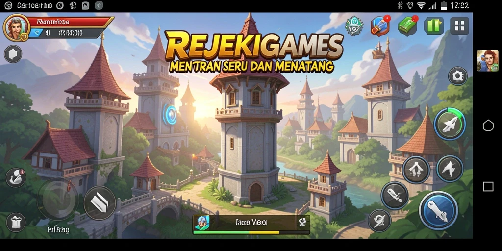 Tampilan gameplay seru dari REJEKIGAMES Tower Defense.