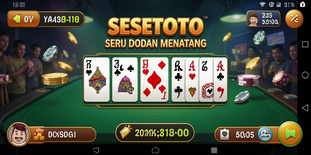 Screenshot gameplay SESETOTO menampilkan aksi domino yang seru dan interaktif.