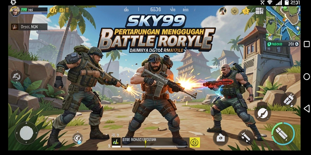 Tampilan gameplay intens dari SKY99 dalam pertempuran Battle Royale.