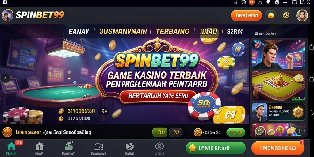 Tampilan layar SPINBET99 yang menarik dengan gameplay kasino yang mendebarkan.