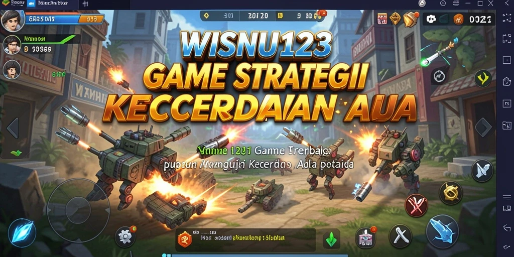 Screenshot gameplay WISNU123 yang menunjukkan pertempuran strategi yang intens.